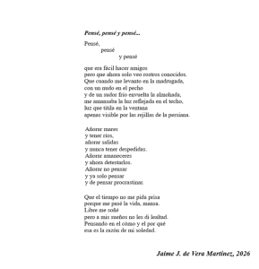 Pensé, pensé y pensé