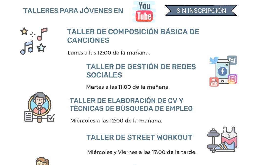 Talleres de julio a través de YouTube
